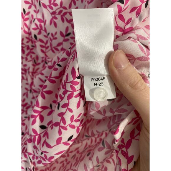 Foxcroft for Appleseeds button down top women’s 6 petite pink printed cotton - Picture 5 of 5
